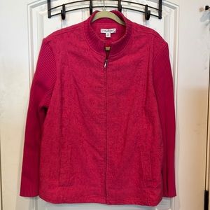 Coldwater creek pink jacket with lace like fabric.